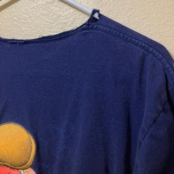 Vintage Y2K Disney Grumpy 7 Dwarfs Womens Blue Glitter Graphic T-Shirt Size L/XL - Picture 5 of 7